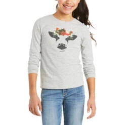 Ariat Girl's Real Moodanna Heather Grey Tee Shirt 10035259