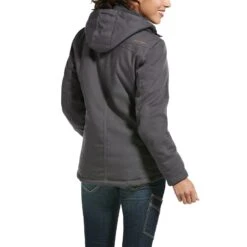 Ariat® Ladies Rebar™ DuraCanvas™ Insulated Grey Hooded Jacket 10032917 6 Ariat® Ladies Rebar™ DuraCanvas™ Insulated Grey Hooded Jacket 10032917 -Ariat Shop 57 2374c209 13b5 437b 817e b96be25a8805