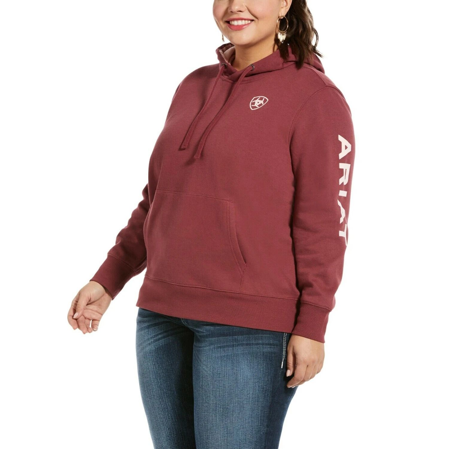Ariat® Ladies R.E.A.L Arm Logo Fig Galaxy Hoodie 10033546 2 Ariat® Ladies R.E.A.L Arm Logo Fig Galaxy Hoodie 10033546 - Image 2