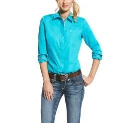 AriatĀ® Ladies Kirby Stretch Bluebird Button-up Shirt 10022059