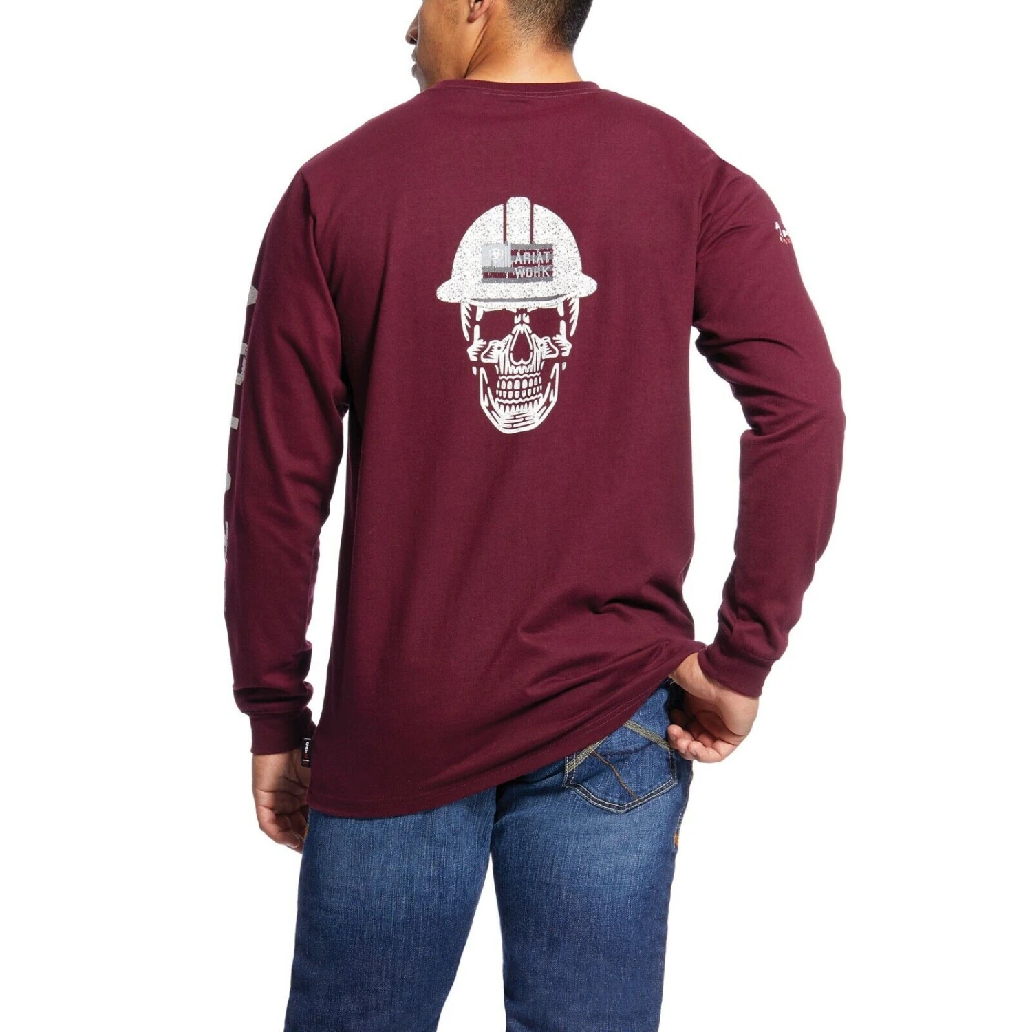 Ariat® Men's FR Roughneck Skull Logo Malbec Red T-Shirt 10026435 1 Ariat® Men's FR Roughneck Skull Logo Malbec Red T-Shirt 10026435
