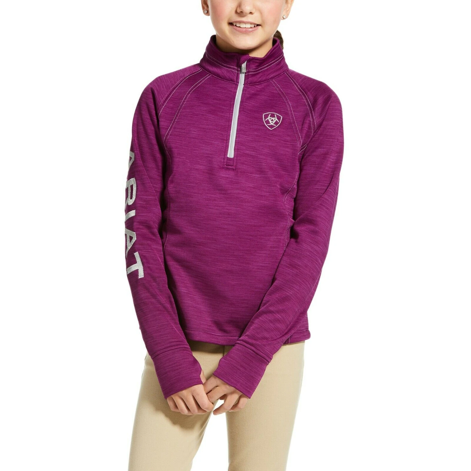 Ariat® Girls Tek Team 1/2 Zip Imperial Violet Sweatshirt 10032662 1 Ariat® Girls Tek Team 1/2 Zip Imperial Violet Sweatshirt 10032662