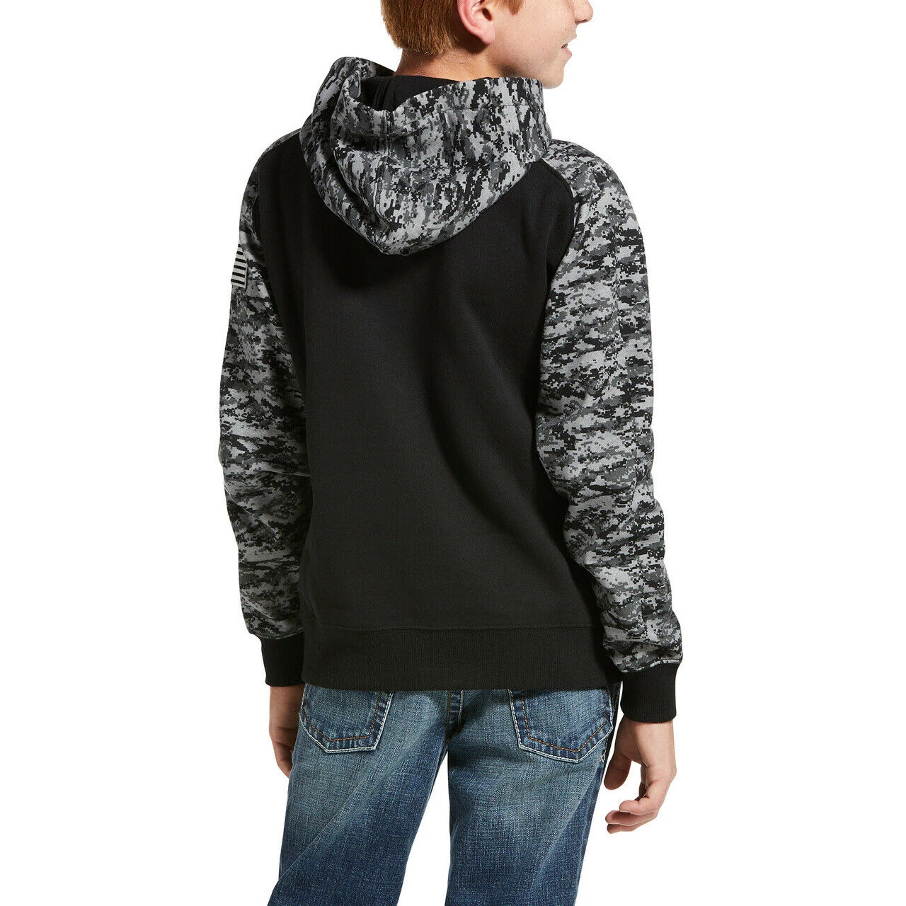 Ariat® Children's Black Patriot Digital Camo Hoodie 10032936 2 Ariat® Children's Black Patriot Digital Camo Hoodie 10032936 - Image 2