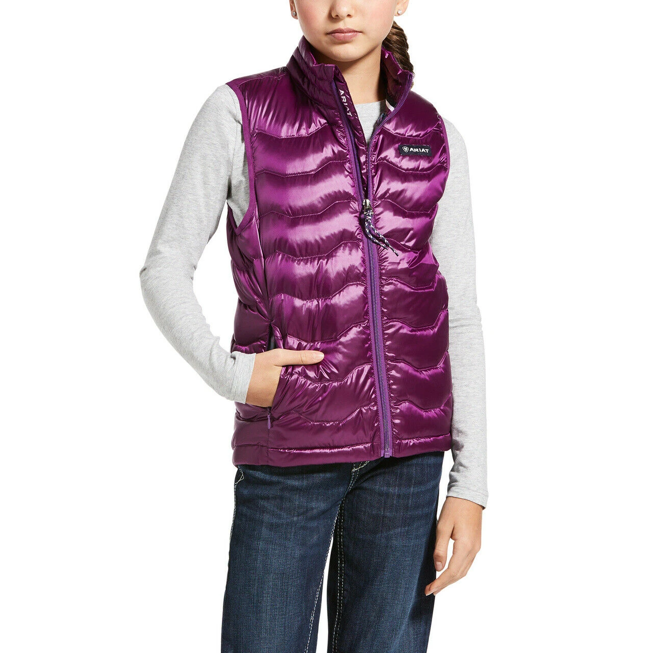 Ariat Children's Imperial Violet Ideal 3.0 Down Vest 10032683 1 Ariat Children's Imperial Violet Ideal 3.0 Down Vest 10032683