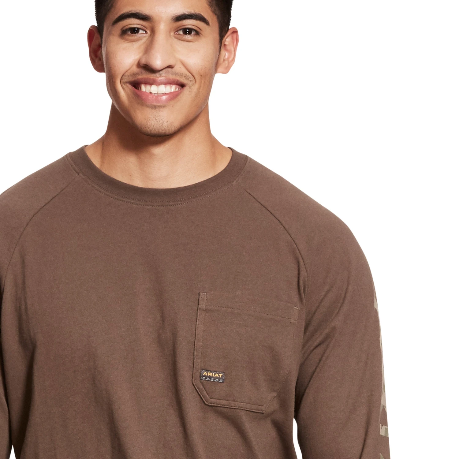 Ariat® Men's Rebar CottonStrong Moss Camo Logo Work T-Shirt 10027904 2 Ariat® Men's Rebar CottonStrong Moss Camo Logo Work T-Shirt 10027904 - Image 2