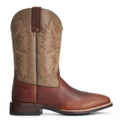 Ariat Men's Valor Ultra Peanut Brown Square Toe Western Boots 10034081 -Ariat Shop F20 MNS WEST 10034081 side