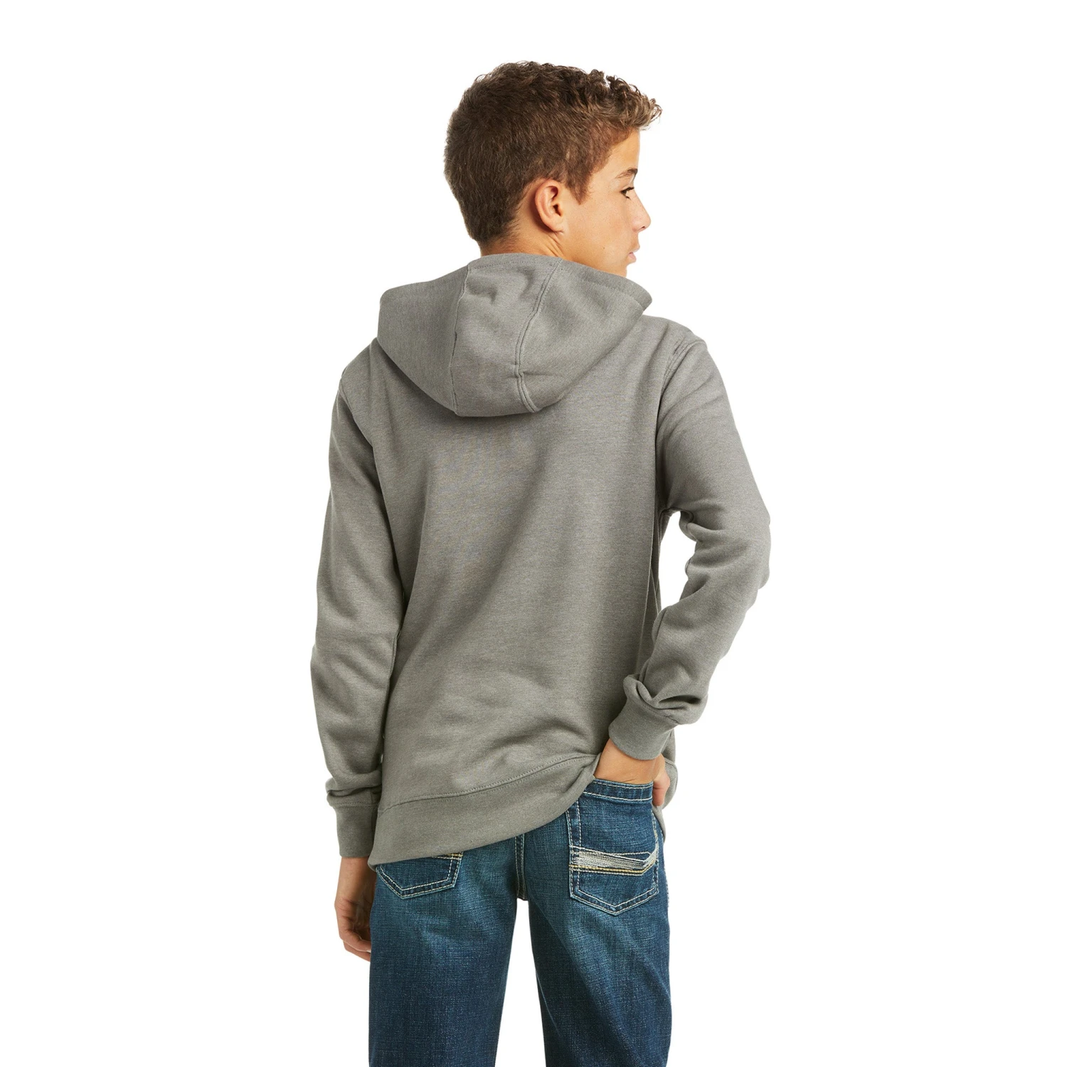 Ariat Kid's Basic Charcoal Raised Logo Hoodie Sweatshirt 10037006 2 Ariat Kid's Basic Charcoal Raised Logo Hoodie Sweatshirt 10037006 - Image 2