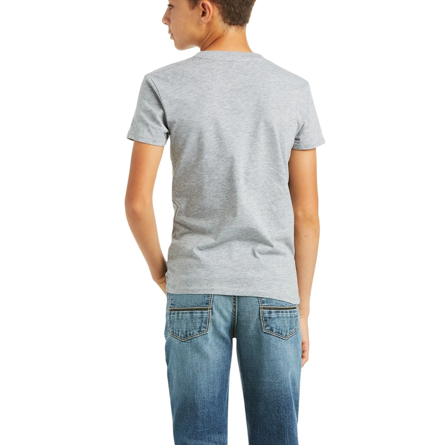 Ariat Children's Logo Short Sleeve Heather Grey T-Shirt 10037016 2 Ariat Children's Logo Short Sleeve Heather Grey T-Shirt 10037016 - Image 2