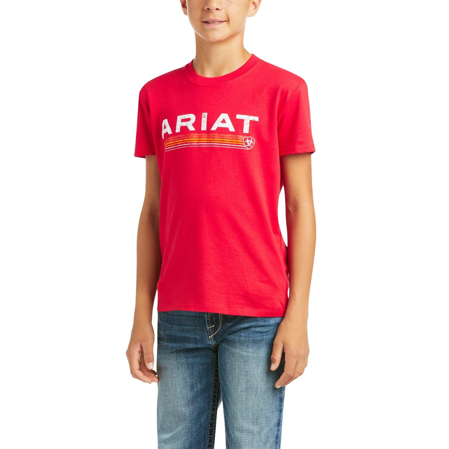 Ariat Children's Logo Short Sleeve Burgundy T-Shirt 10037017 1 Ariat Children's Logo Short Sleeve Burgundy T-Shirt 10037017