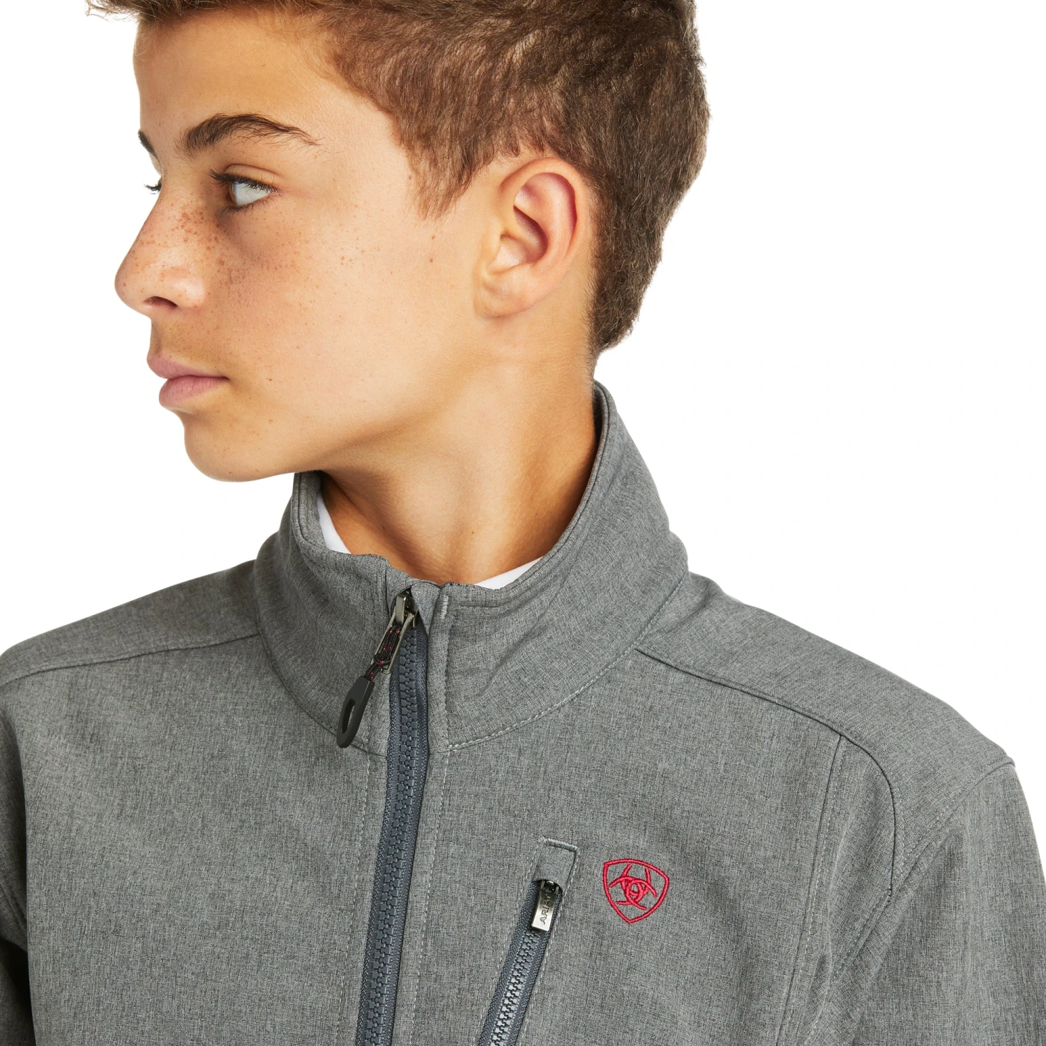 Ariat Children's Logo 2.0 Americana & Charcoal Softshell Jacket 10037366 4 Ariat Children's Logo 2.0 Americana & Charcoal Softshell Jacket 10037366 - Image 4