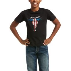 Ariat® Children's Black American Steer Tee 10038220