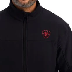 Ariat® Men's Logo New Team Mexico Black Softshell Jacket 10043055 -Ariat Shop F21 MNS ENGL 10043055 detail02