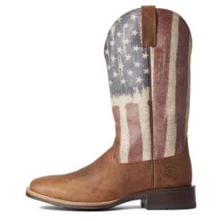 Ariat Men's Patriot Ultra Sorrel Crunch & American Flag Boots 10038396 -Ariat Shop F21 MNS WEST 10038396 side
