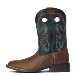 Ariat Men's Sport Buckout Deep Blue Croc Print Boots 10038501 9 Ariat Men's Sport Buckout Deep Blue Croc Print Boots 10038501 -Ariat Shop F21 MNS WEST 10038501 side
