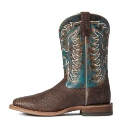 Ariat Men's Stinger Hippo Print & Treacherous Blue Boots 10038504 -Ariat Shop F21 MNS WEST 10038504 side