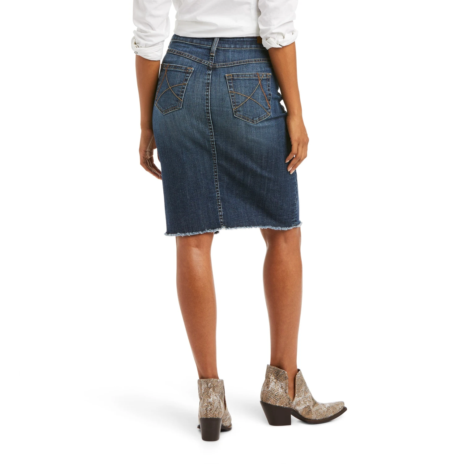 Ariat® Ladies Knee Length Denim Skirt 10036103 2 Ariat® Ladies Knee Length Denim Skirt 10036103 - Image 2