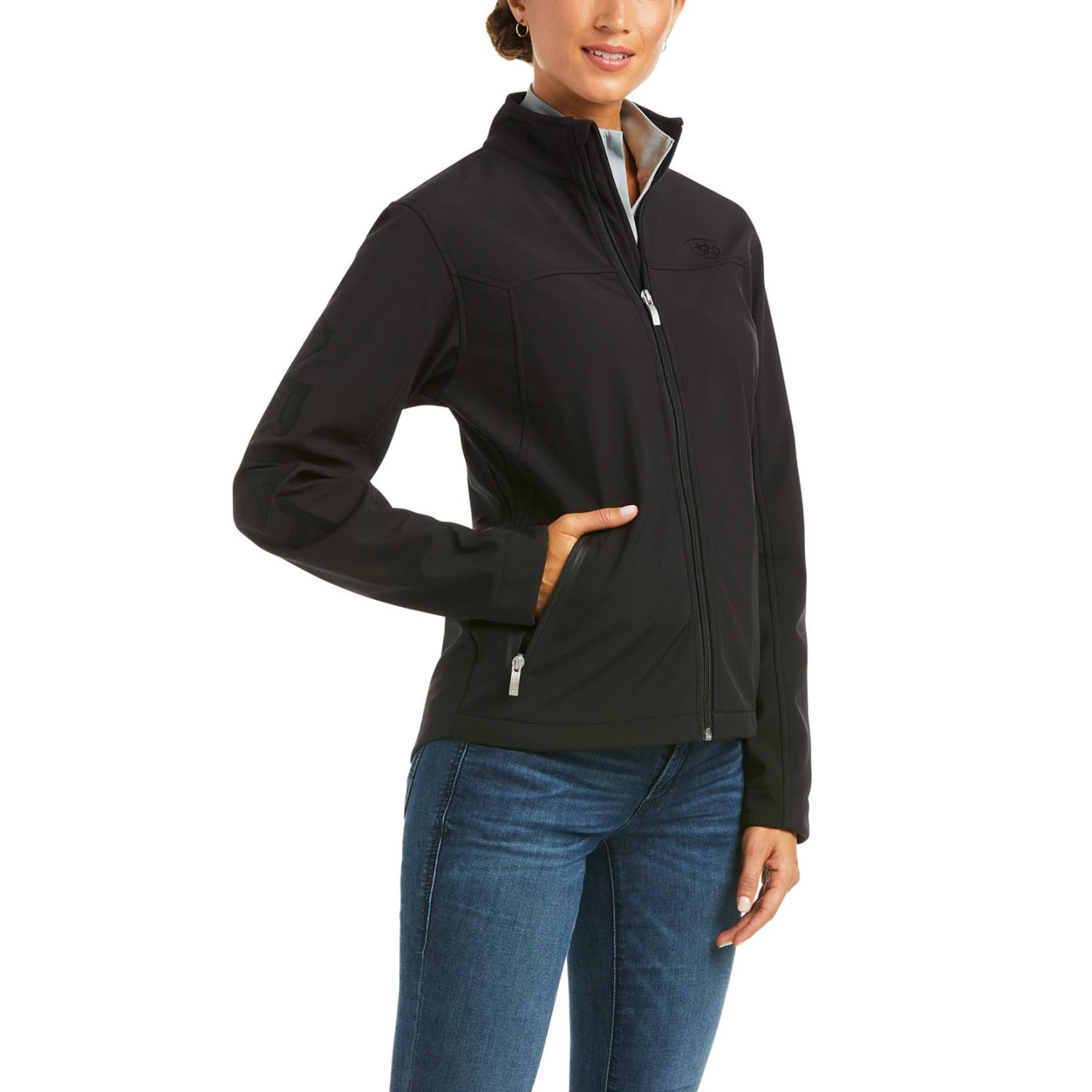 Ariat Ladies New Team Black Softshell Jacket 10037393 2 Ariat Ladies New Team Black Softshell Jacket 10037393 - Image 2