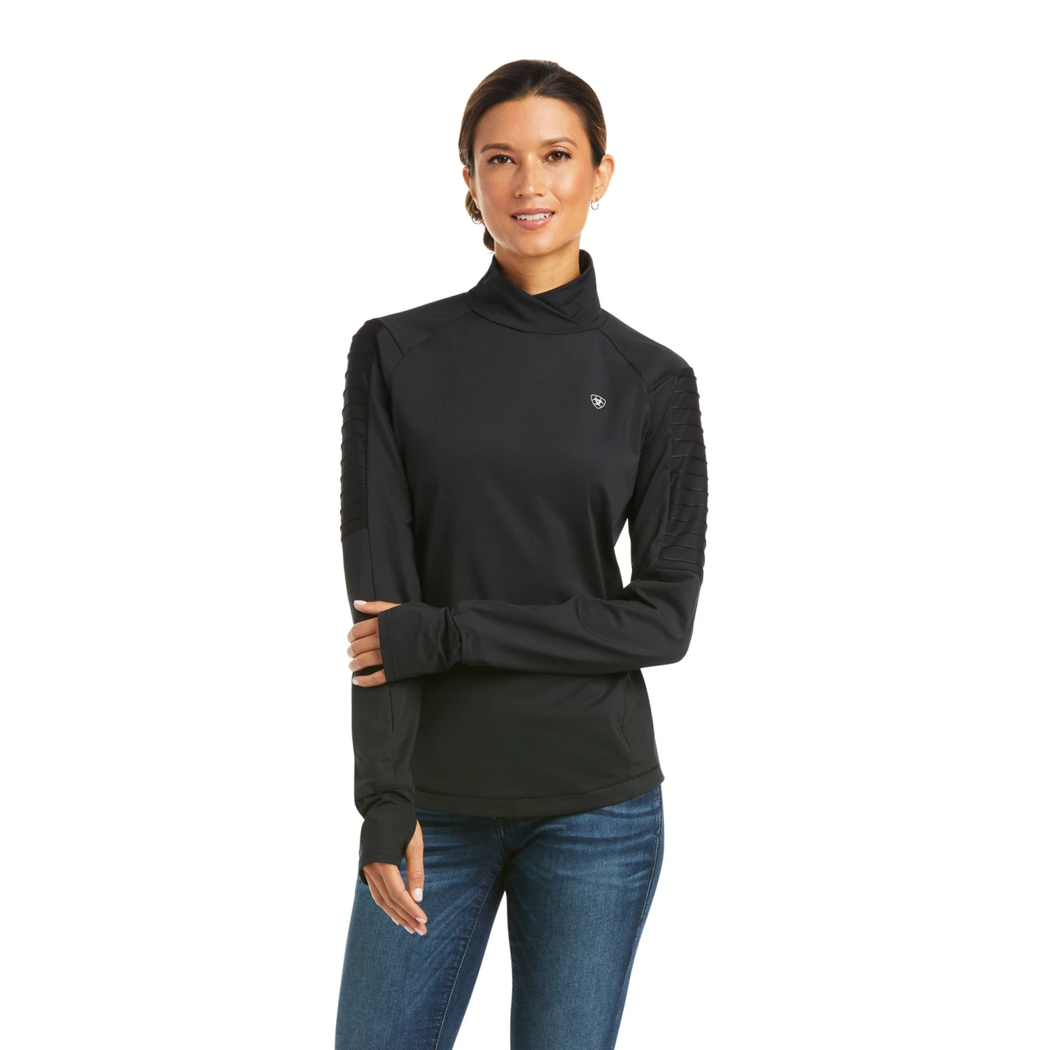 Ariat® Ladies Face Long Sleeve Black Baselayer Shirt 10037611 1 Ariat® Ladies Face Long Sleeve Black Baselayer Shirt 10037611