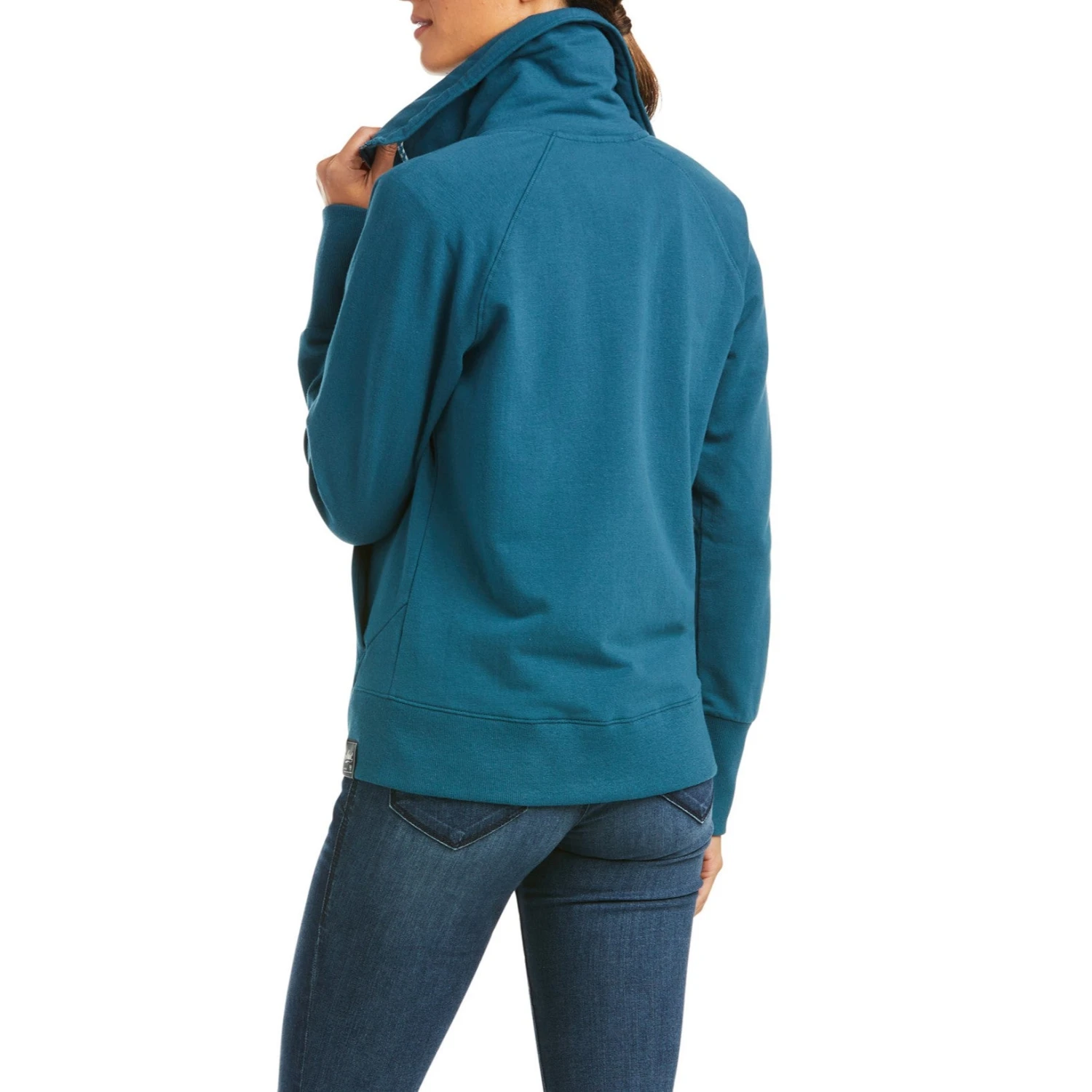 Ariat Ladies Team Logo Eurasian Teal Full Zip Sweatshirt 10037615 2 Ariat Ladies Team Logo Eurasian Teal Full Zip Sweatshirt 10037615 - Image 2