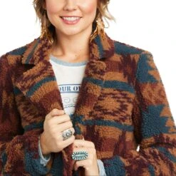 Ariat® Ladies Katharine Multi Color Aztec Sherpa Long Coat 10037241 -Ariat Shop F21 WMS WEST 10037241 detail05