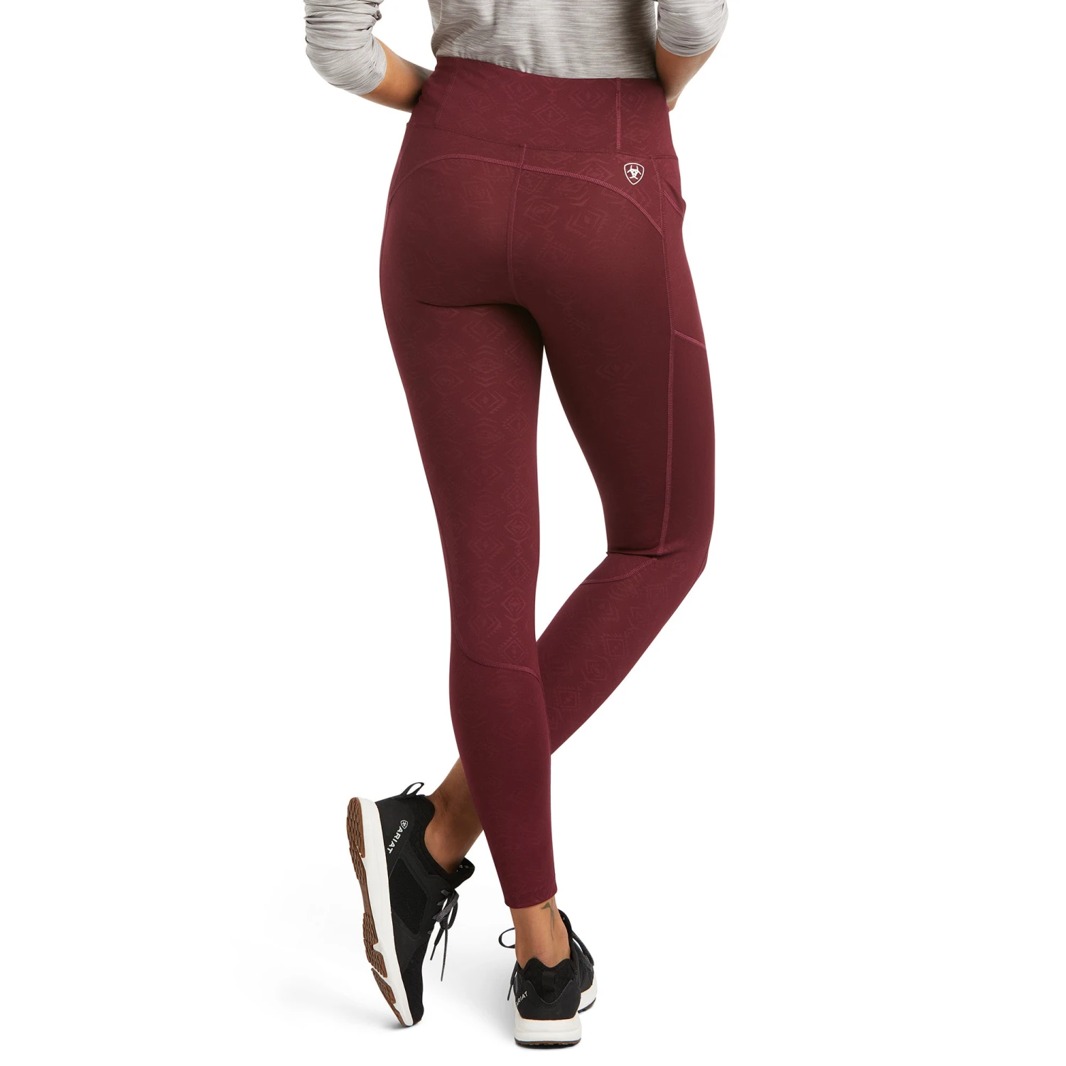 Ariat Ladies Tek Windsor Wine Embossed Compression Tights 10037440 3 Ariat Ladies Tek Windsor Wine Embossed Compression Tights 10037440 - Image 3