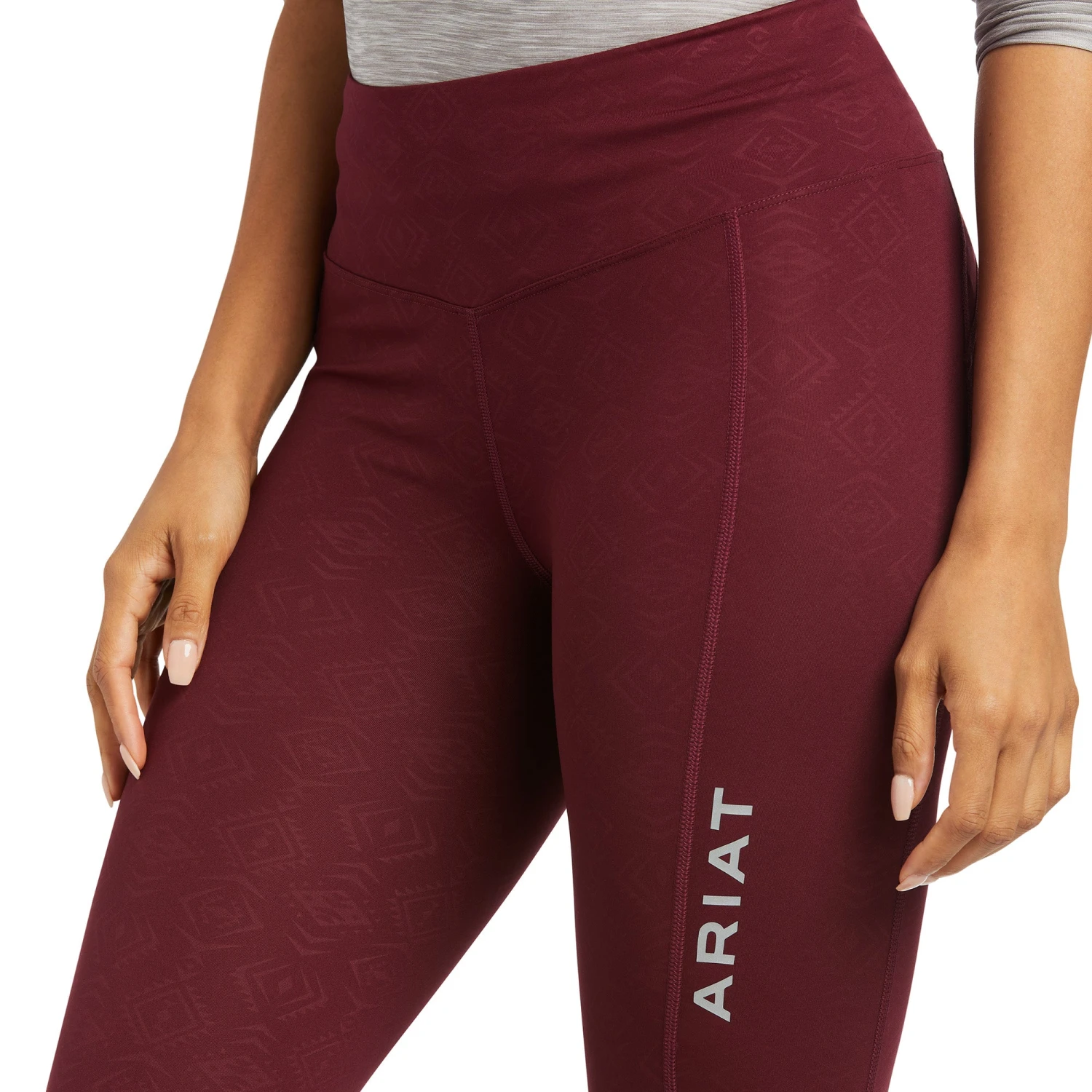 Ariat Ladies Tek Windsor Wine Embossed Compression Tights 10037440 2 Ariat Ladies Tek Windsor Wine Embossed Compression Tights 10037440 - Image 2