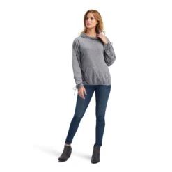 Ariat® Ladies Kansas Heather Grey Hoodie 10037911 -Ariat Shop F21 WMS WEST 10037911 full