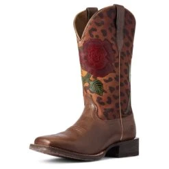 Ariat Ladies Circuit Rosa Cedar & Leopard Print Boots 10038278 -Ariat Shop F21 WMS WEST 10038278 3 4 front