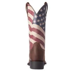 Ariat Ladies Round Up Patriot Stars & Stripes Western Boots 10038397 -Ariat Shop F21 WMS WEST 10038397 heel