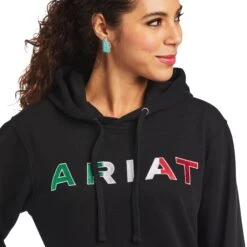 Ariat® Ladies Mexico Logo Black Hoodie 10038930 5 Ariat® Ladies Mexico Logo Black Hoodie 10038930 -Ariat Shop F21 WMS WEST 10038930 detail01