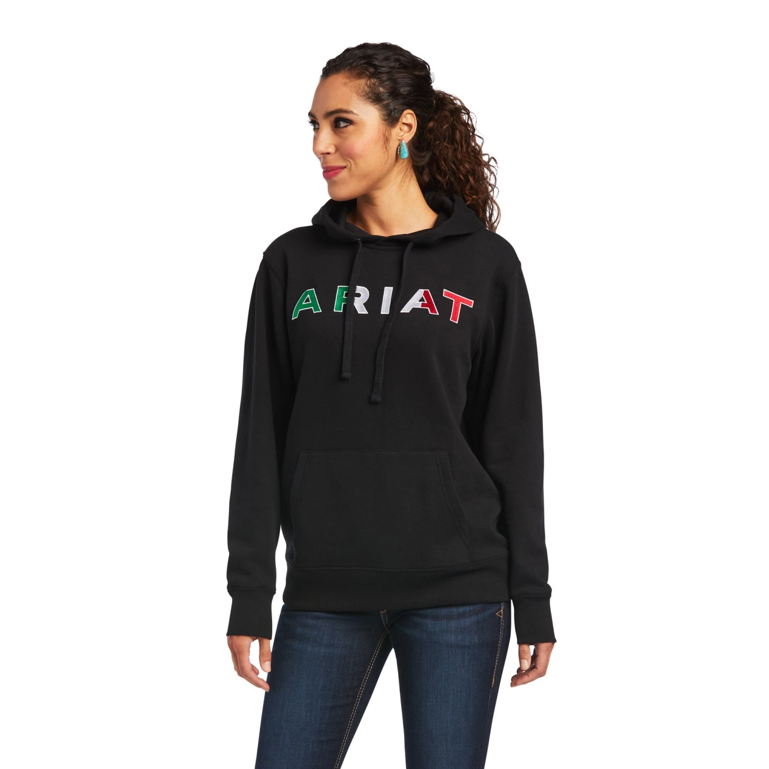 Ariat® Ladies Mexico Logo Black Hoodie 10038930 1 Ariat® Ladies Mexico Logo Black Hoodie 10038930