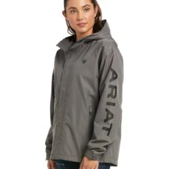 Ariat® Ladies Rebar Stormshell Logo Waterproof Grey Jacket 10037843 6 Ariat® Ladies Rebar Stormshell Logo Waterproof Grey Jacket 10037843 -Ariat Shop F21 WMS WORK 10037843 detail02