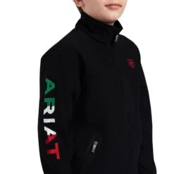 Ariat® Youth Boy's New Team Mexican Black Softshell Jacket 10043053 9 Ariat® Youth Boy's New Team Mexican Black Softshell Jacket 10043053 -Ariat Shop F21 YTH ENGL 10043053 detail01