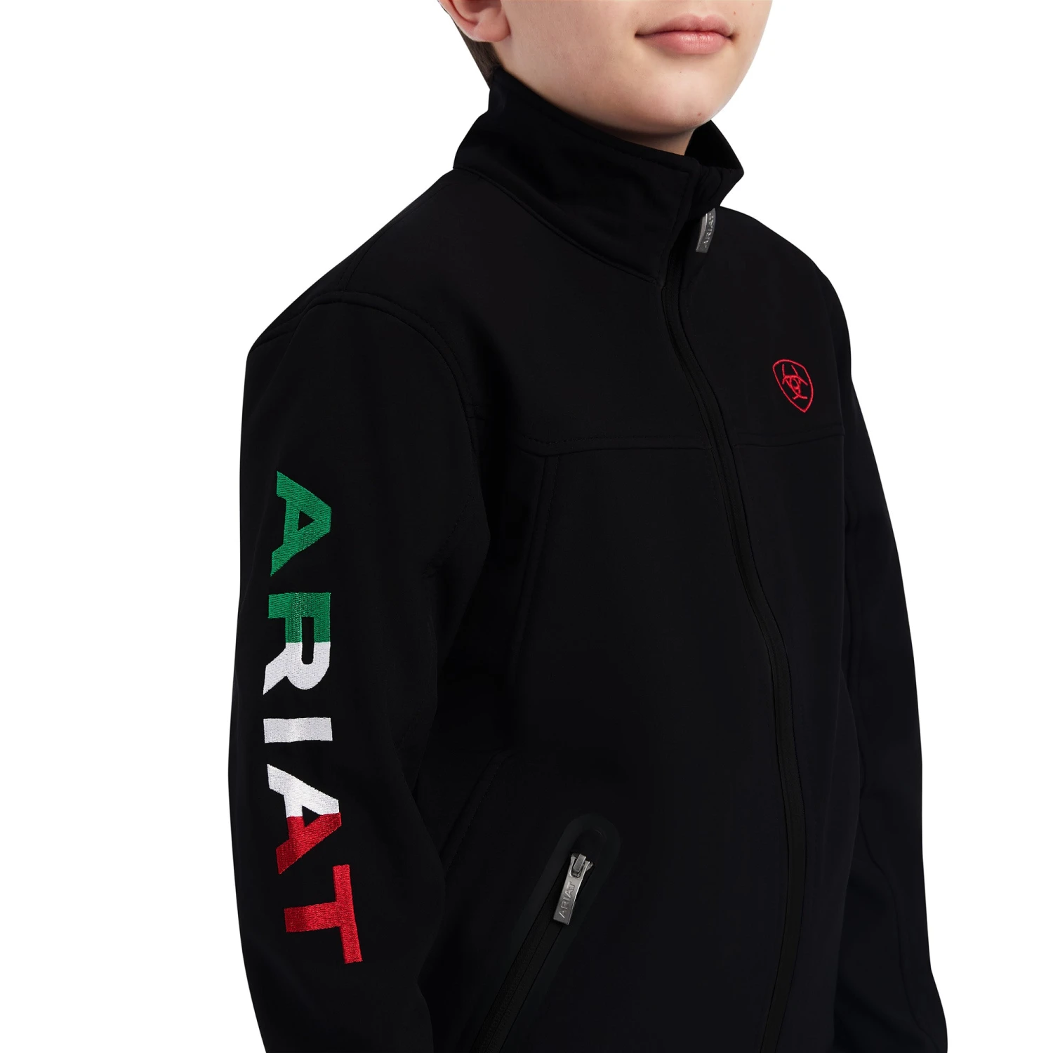 Ariat® Youth Boy's New Team Mexican Black Softshell Jacket 10043053 5 Ariat® Youth Boy's New Team Mexican Black Softshell Jacket 10043053 - Image 5