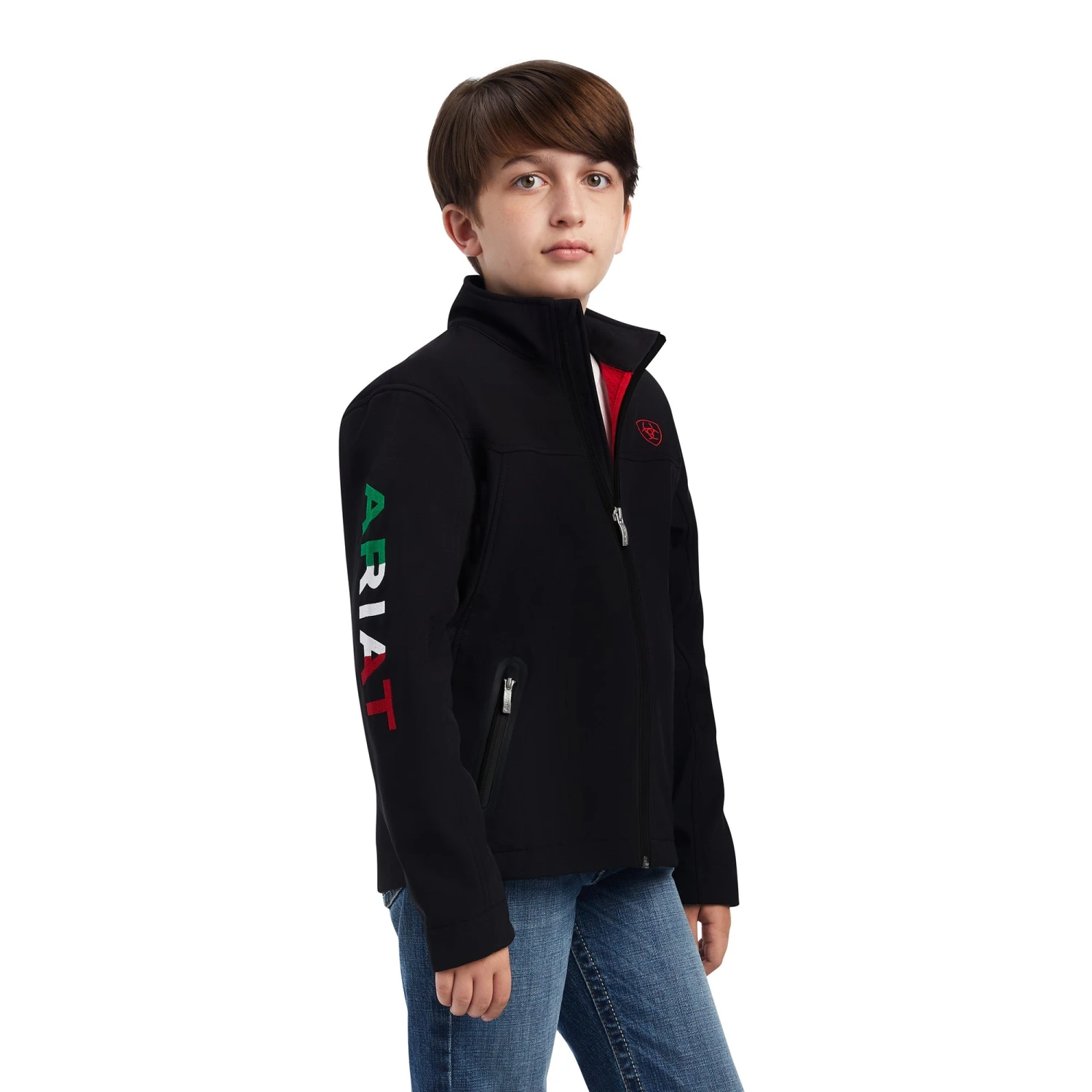 Ariat® Youth Boy's New Team Mexican Black Softshell Jacket 10043053 1 Ariat® Youth Boy's New Team Mexican Black Softshell Jacket 10043053