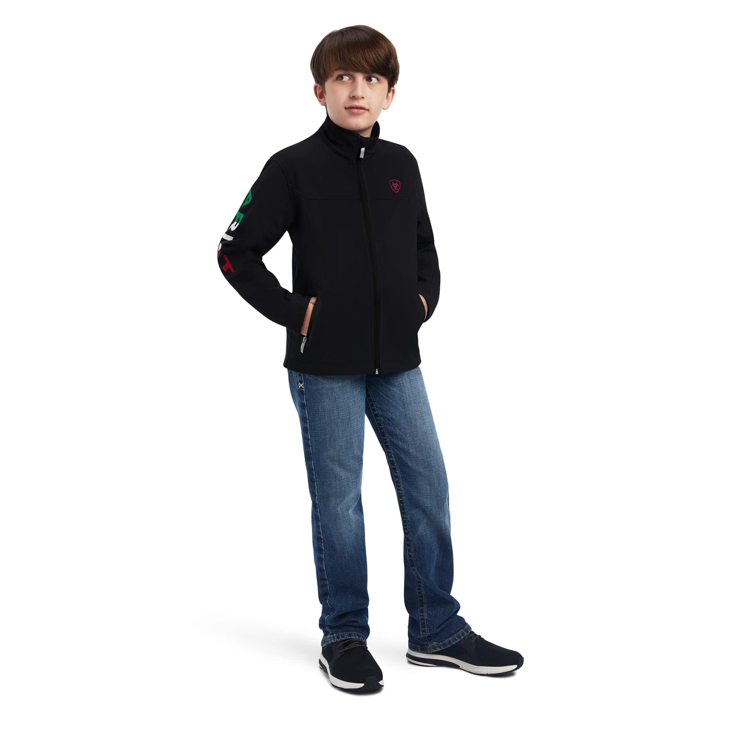 Ariat® Youth Boy's New Team Mexican Black Softshell Jacket 10043053 3 Ariat® Youth Boy's New Team Mexican Black Softshell Jacket 10043053 - Image 3