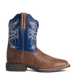 Ariat Kid's Sorting Pen Chocolate & Navy Leather Boots 10038333 -Ariat Shop F21 YTH WEST 10038333 side