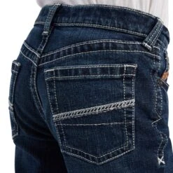 Ariat® Youth Boy's B4 Relaxed Hugo Denali Wash Bootcut Jeans 10042201 -Ariat Shop F22 BYS WEST 10042201 detail02