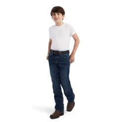 Ariat® Youth Boy's B4 Relaxed Hugo Denali Wash Bootcut Jeans 10042201 -Ariat Shop F22 BYS WEST 10042201 full