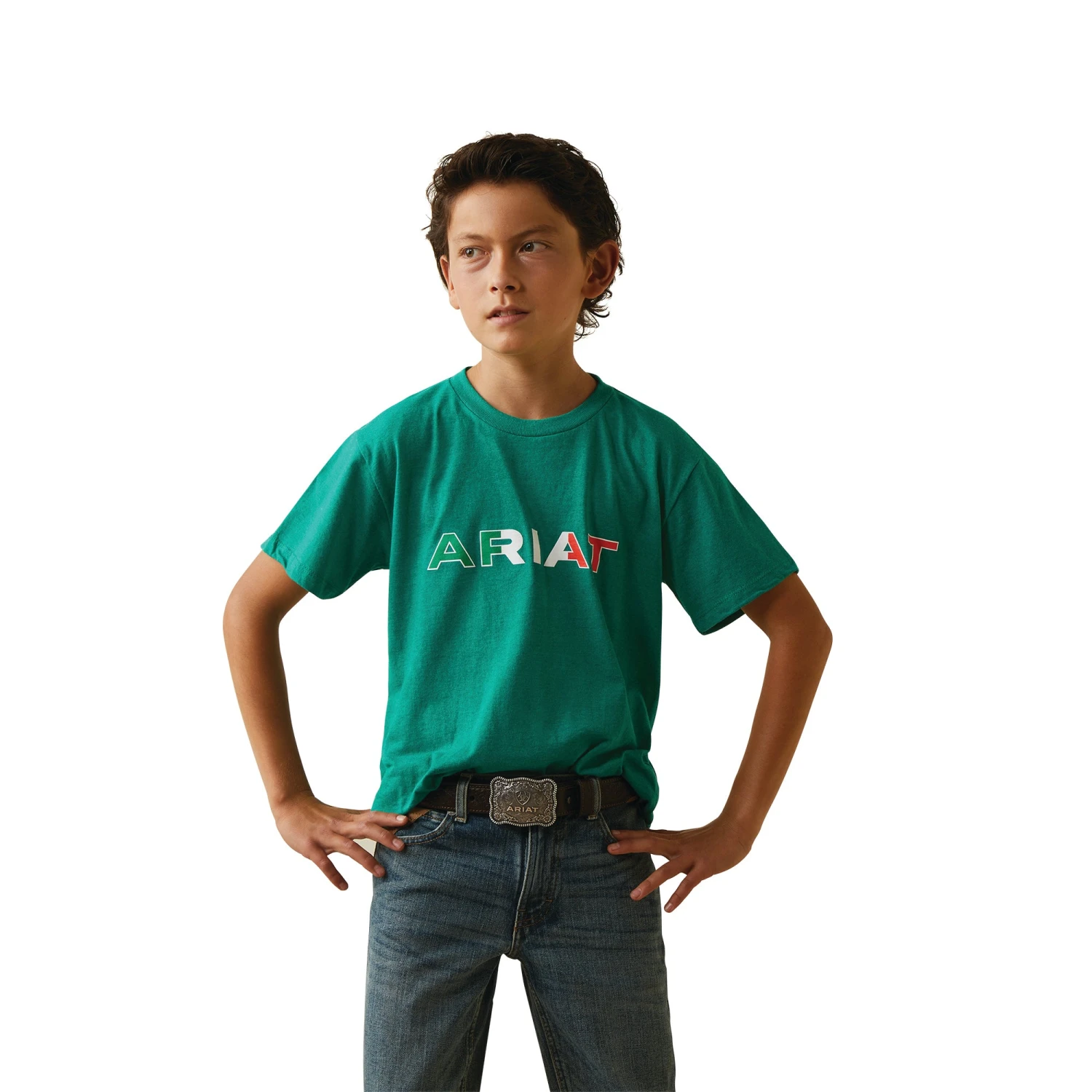 Ariat® Youth Boy's Viva Mexico Independent Green T-Shirt 10043064 1 Ariat® Youth Boy's Viva Mexico Independent Green T-Shirt 10043064