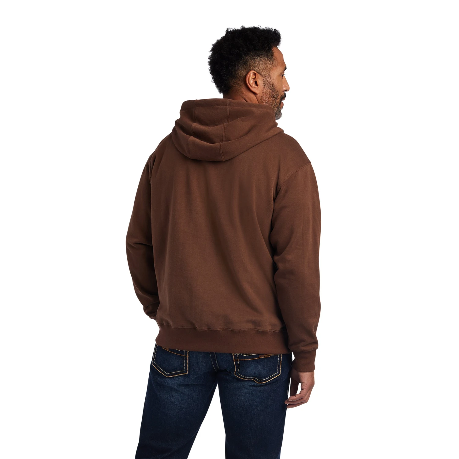 Ariat® Men's Logo Print Chestnut Brown Pullover Hoodie 10041804 2 Ariat® Men's Logo Print Chestnut Brown Pullover Hoodie 10041804 - Image 2