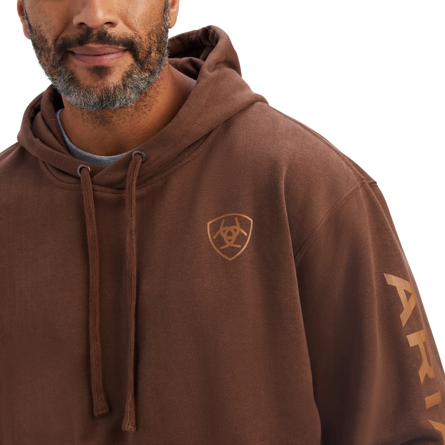 Ariat® Men's Logo Print Chestnut Brown Pullover Hoodie 10041804 3 Ariat® Men's Logo Print Chestnut Brown Pullover Hoodie 10041804 - Image 3