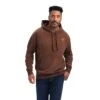 Ariat® Men's Logo Print Chestnut Brown Pullover Hoodie 10041804