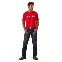 Ariat® Men's Viva Mexico Independent SMU Red T-Shirt 10043068 6 Ariat® Men's Viva Mexico Independent SMU Red T-Shirt 10043068 -Ariat Shop F22 MNS WEST 10043068 full