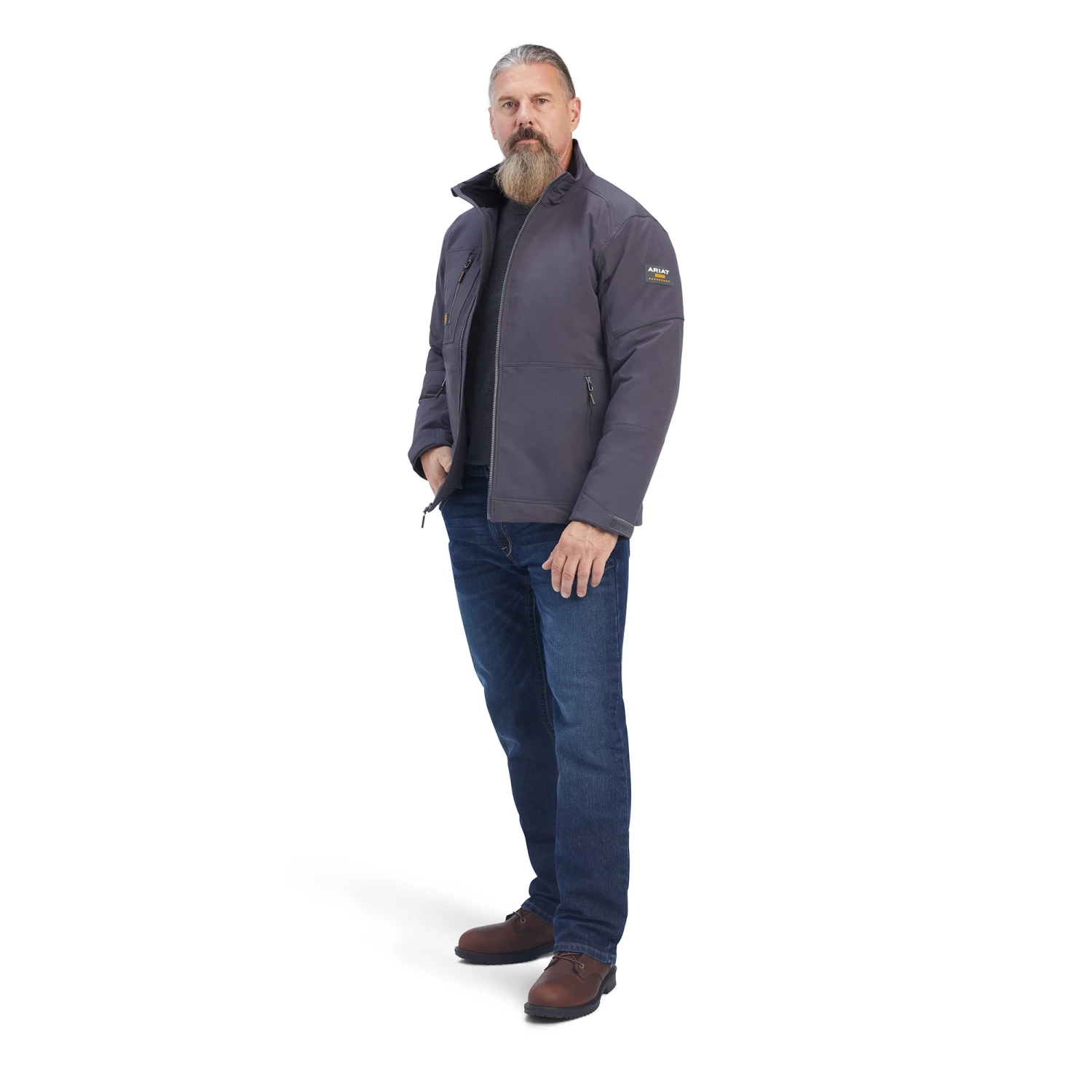 Ariat® Men's Rebar Dri-Tek DuraStretch Insulated Grey Jacket 10041501 4 Ariat® Men's Rebar Dri-Tek DuraStretch Insulated Grey Jacket 10041501 - Image 4