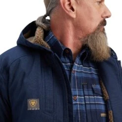 Ariat® Men's Rebar Dura-Canvas Full Zip Navy Jacket 10041539 7 Ariat® Men's Rebar Dura-Canvas Full Zip Navy Jacket 10041539 -Ariat Shop F22 MNS WORK 10041539 detail01