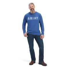 Ariat® Men's Rebar CottonStrong Block Metal Blue T-Shirt 10041590 7 Ariat® Men's Rebar CottonStrong Block Metal Blue T-Shirt 10041590 -Ariat Shop F22 MNS WORK 10041590 full