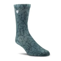 Ariat® Unisex 3-Pack Charm Four Leaf Clover Doodle Crew Socks 10041365 -Ariat Shop F22 UNI ENGL 10041365 detail03