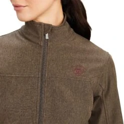Ariat Ladies New Team Softshell Banyan Bark Heather Brown Jacket 10041282 -Ariat Shop F22 WMS ENGL 10041282 detail01