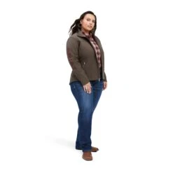 Ariat Ladies New Team Softshell Banyan Bark Heather Brown Jacket 10041282 -Ariat Shop F22 WMS ENGL 10041282 full plus